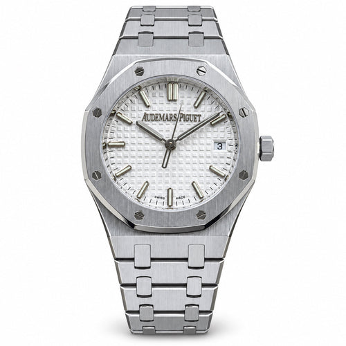 Audemars Piguet Royal Oak Lady Selfwinding White Grande Tapisserie Dial Stainless Steel Bracelet 34mm