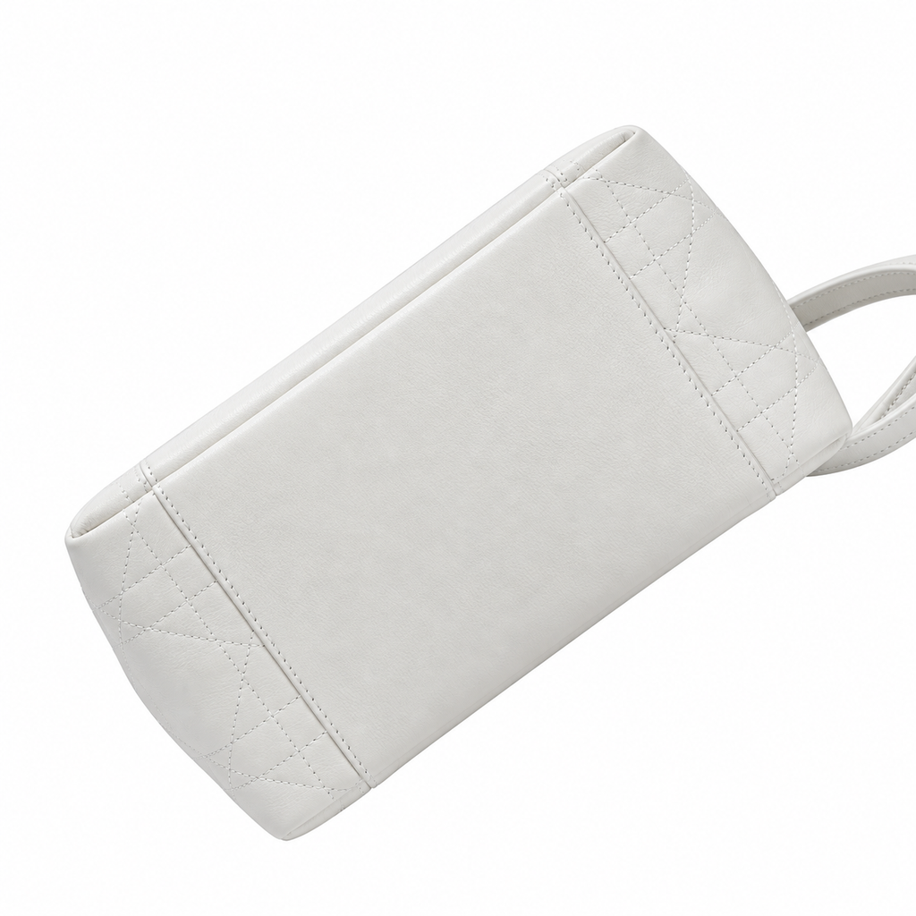 Dior Toujours Small Tote Bag in White with Christian Dior Logo