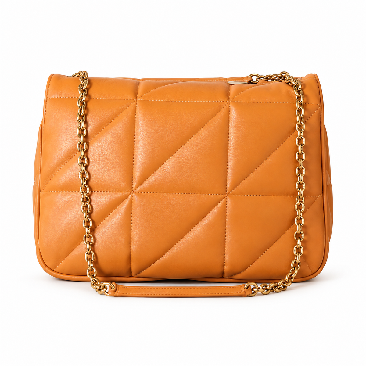 YSL Jamie Quilted Leather Flap Shoulder Bag Orange