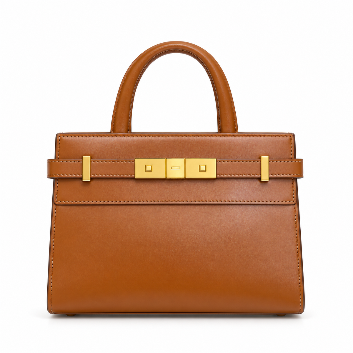 YSL Saint Laurent Manhattan Mini Bag in Tan Smooth Leather
