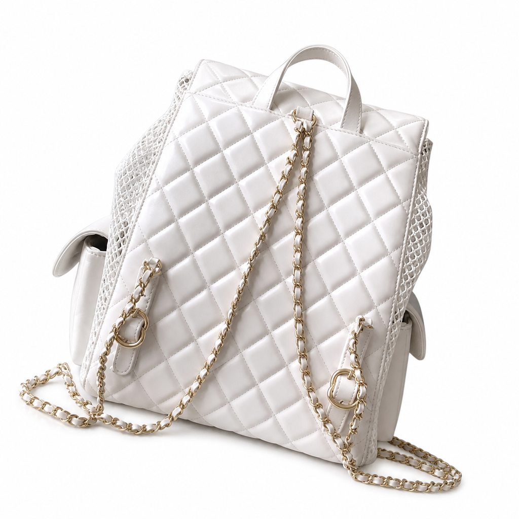 Chanel Quilted Backpack with Adjustable Chain Straps
