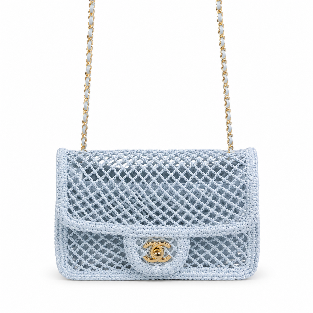 Chanel Black Woven Charm Crossbody Bag