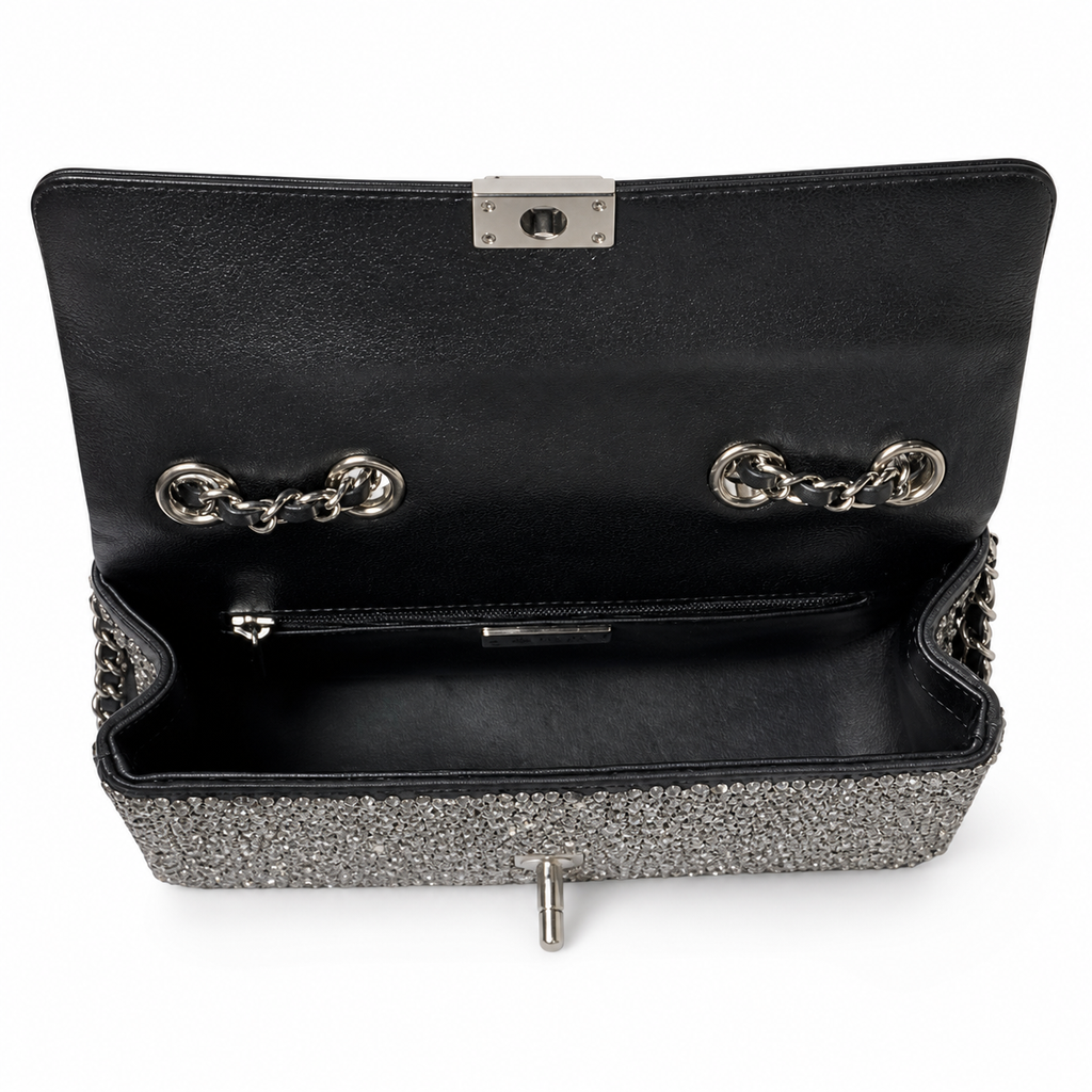 Chanel Classic Quilted Chain Bag | CC Turn-Lock Leather Chain Strap — 20cm