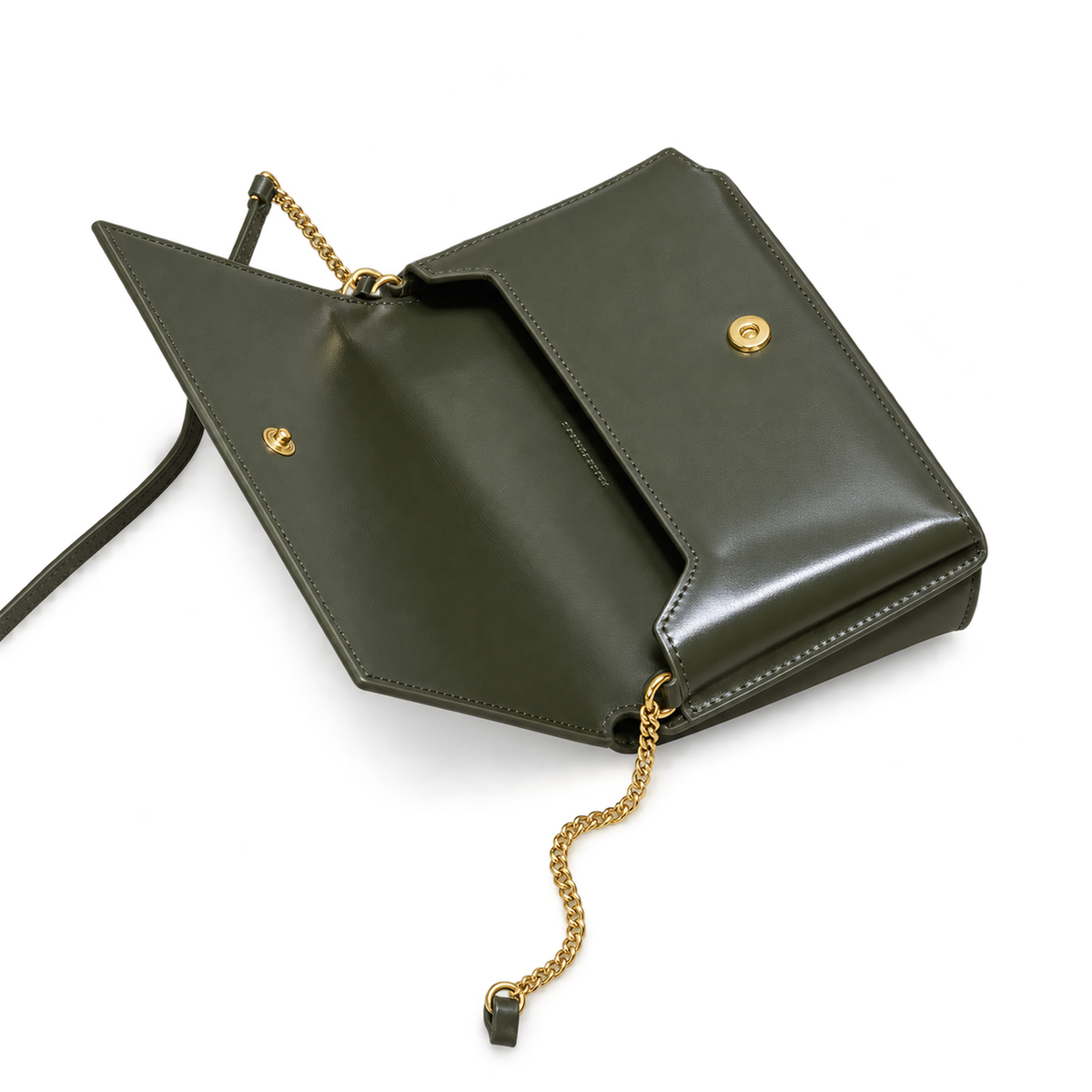 Saint Laurent Kate Chain Wallet Bag in Khaki