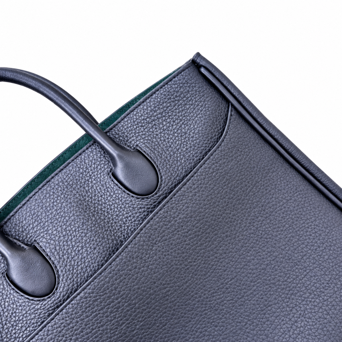 Burberry Navy Textured Tote with Top Handles