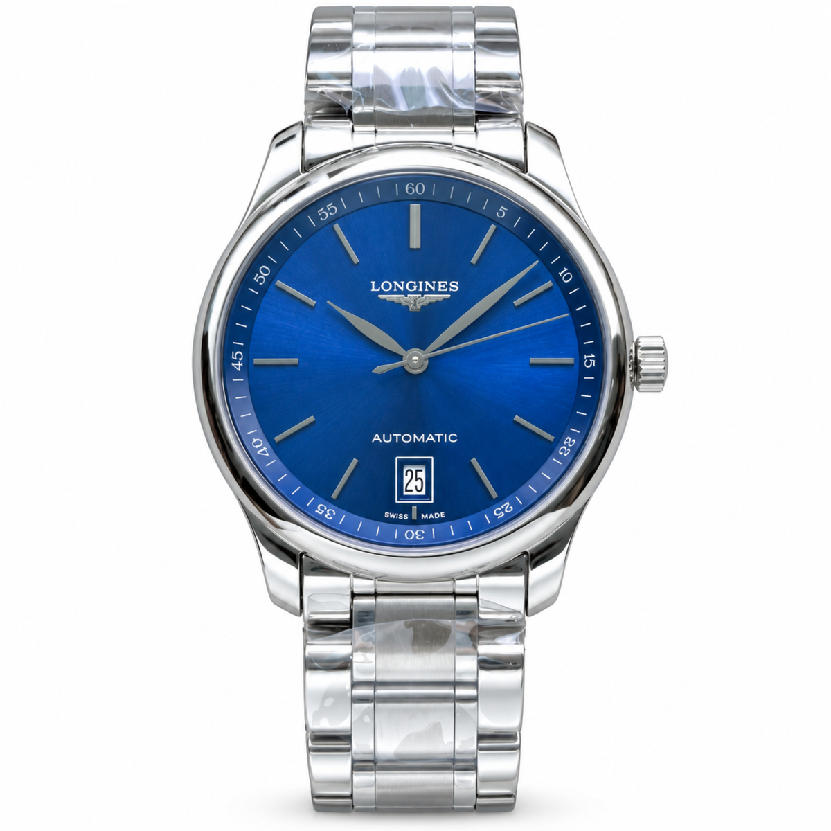 Longines Master Collection Blue Dial Date Steel Bracelet Automatic Watch