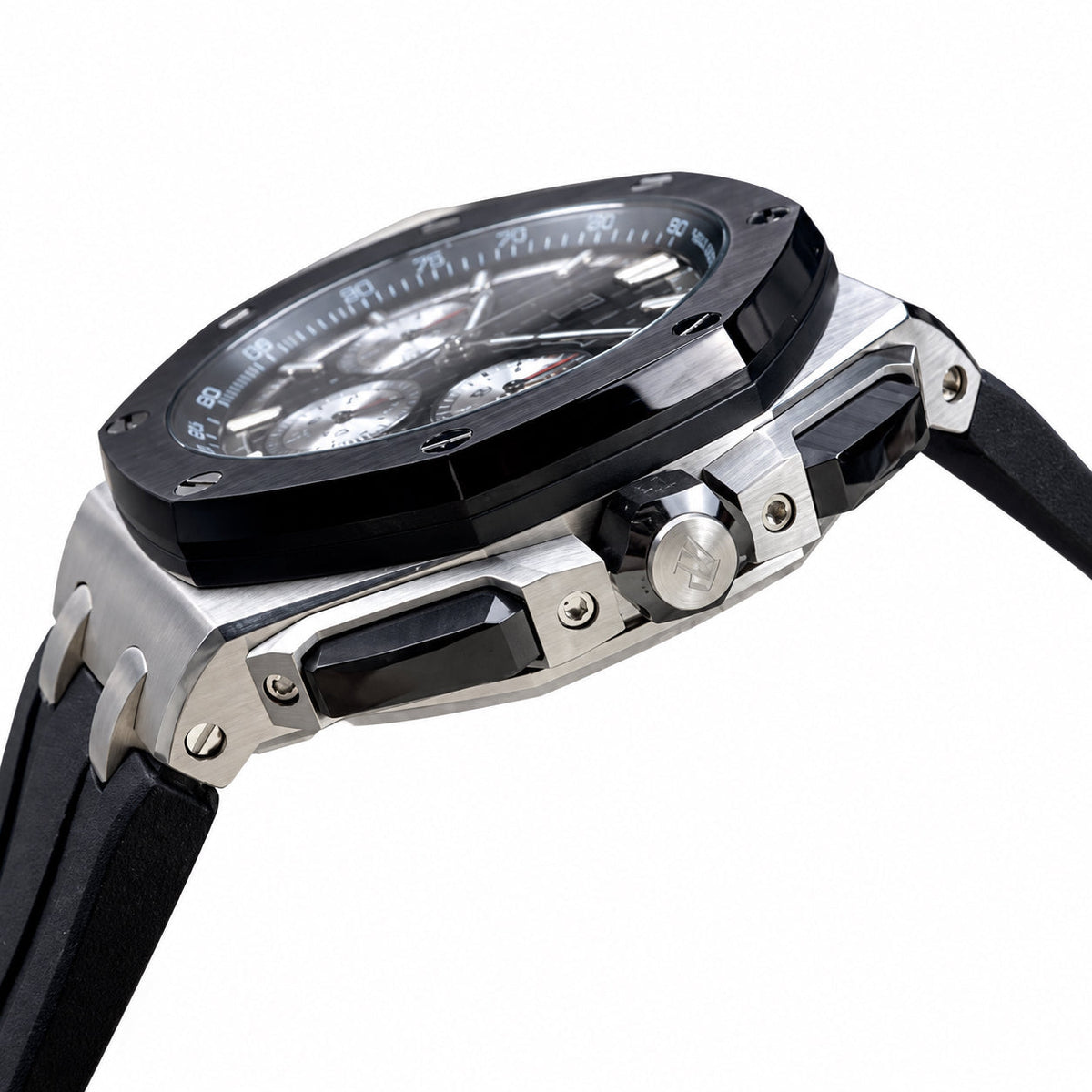 Audemars Piguet Royal Oak Offshore Chronograph Black Ceramic Bezel Panda Dial Rubber Strap Watch