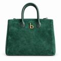Burberry Green Textured Tote Bag