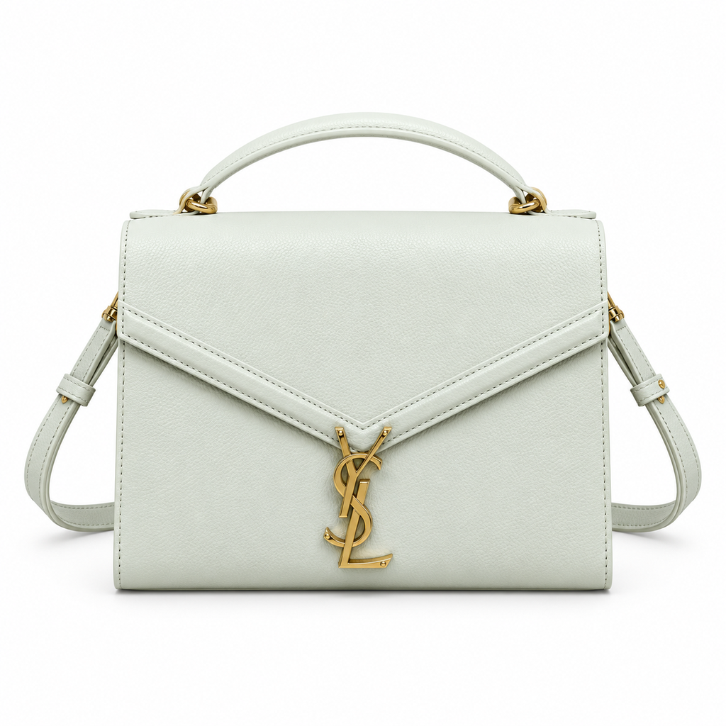 YSL Cassandra Mini Bag – White Smooth Leather