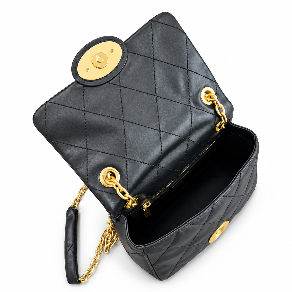 Burberry Black Quilted Chain Shoulder Bag