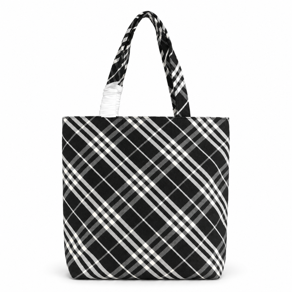 Burberry Monochrome Check Shoulder Tote