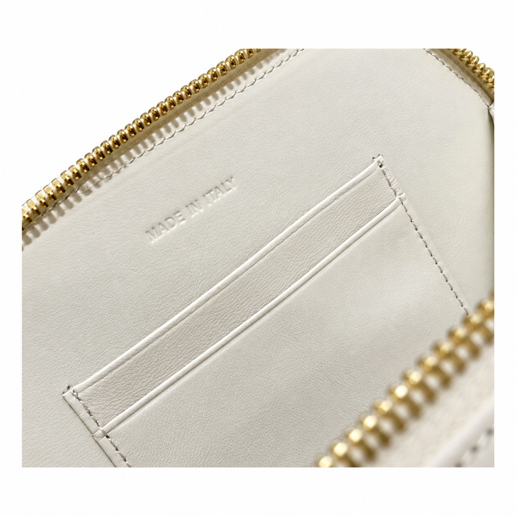 Dior White Oval CD Embossed Chain Bag