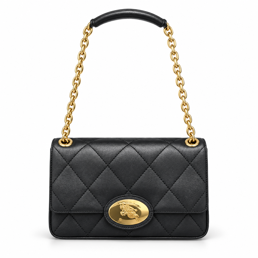 Burberry Black Quilted Chain Shoulder Bag