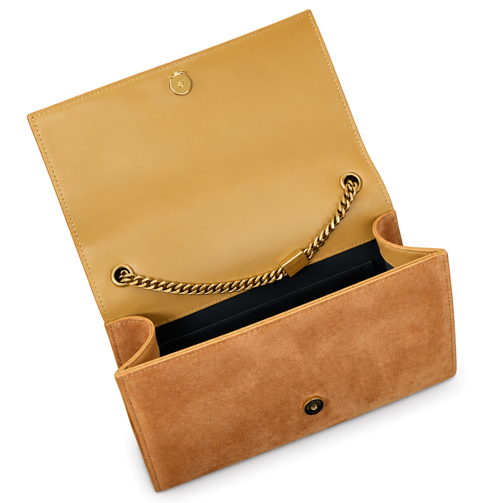 Saint Laurent YSL Kate Tassel Bag – Camel Suede Gold