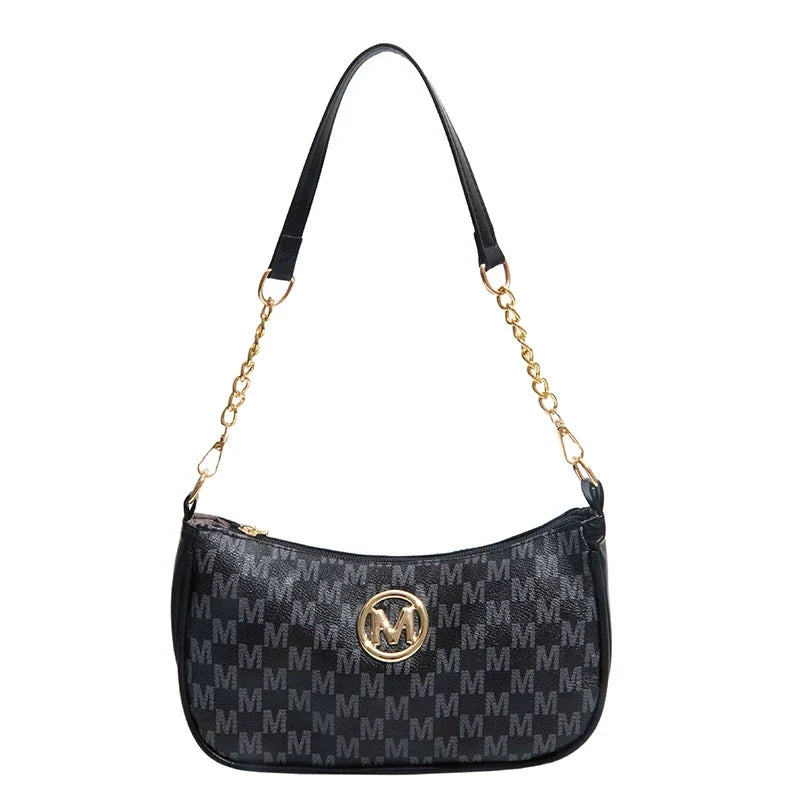 Brown Monogram Chain Hobo Bag